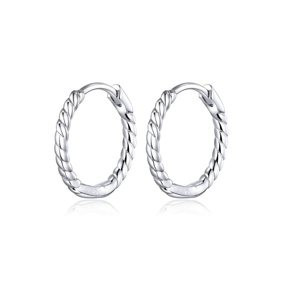 Circle Earrings Hemp Rope Earrings Sterling Silver S925 Ear Buckles