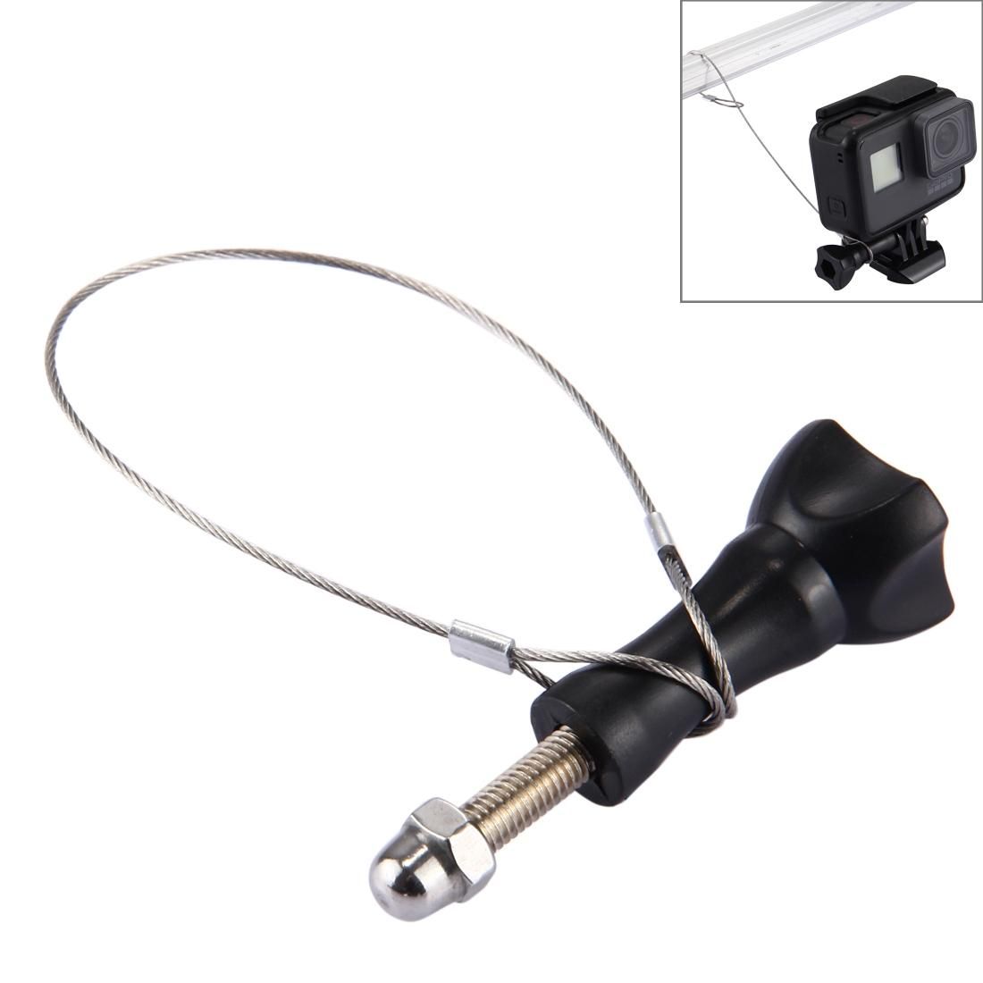 Stainless Steel Lanyard / Tether with Screw for  GoPro HERO9 Black /HERO8 Black /7 /6/ 5 /5 Session /4 /3+ /3 /2 /1 (Silver)