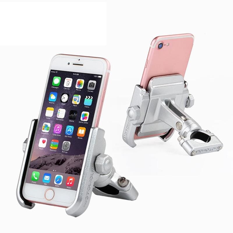 Motorcycle Handlebar Aluminum Alloy Phone Bracket, Suitable for 4-6 inch Device (Silver)
