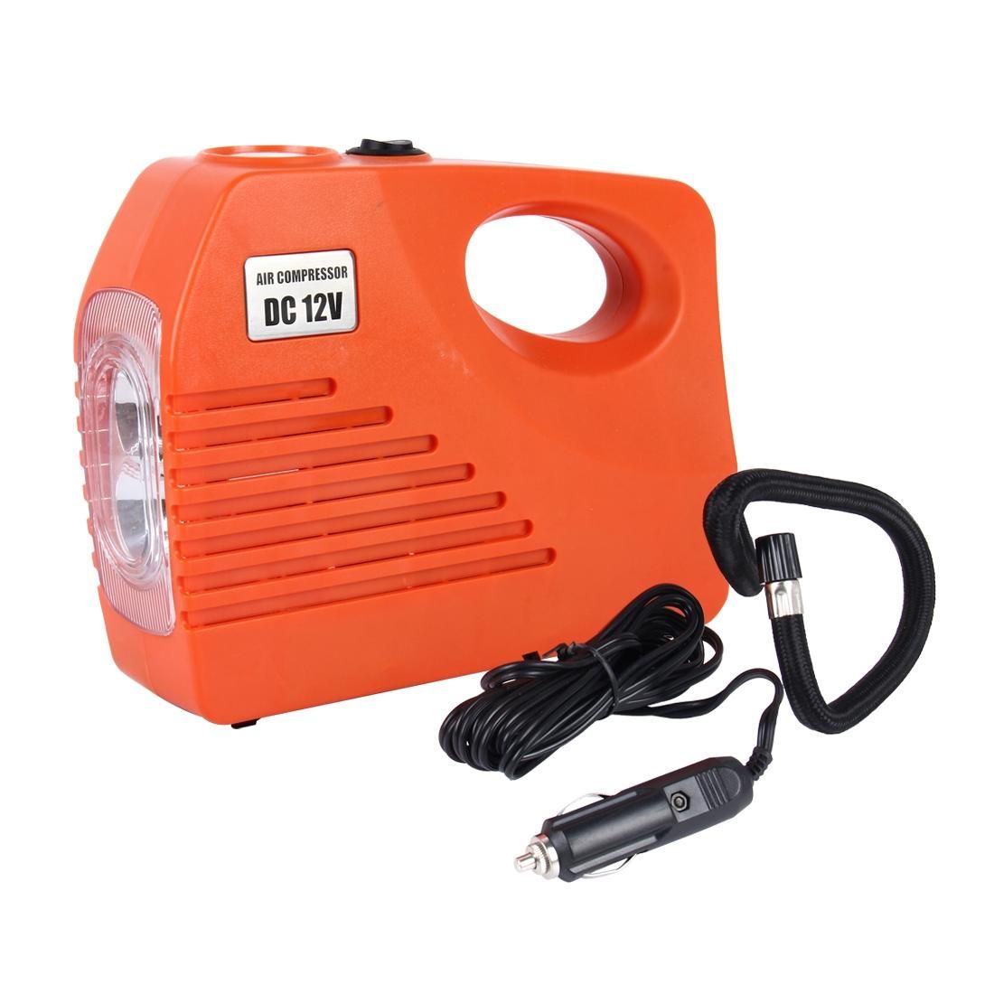 YIDAO ADB-727 12V 10A Air Pump with Gauge Three Nozzle Adapters and Two LED Lights, Portable Tire Inflator Compressor for Cars Vans Air Mattress Balls 100 PSI (Blue)