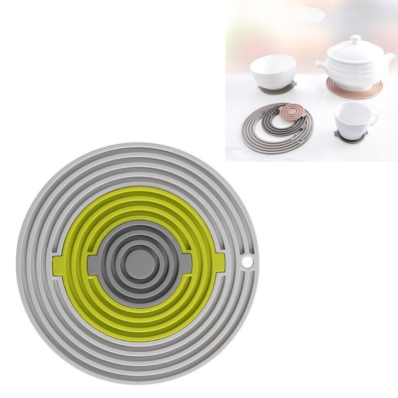 3 in 1 Round Silicone Heat Insulation Pad High Temperature Resistant Multifunctional Tableware Pad Combination Pot Pad Coaster (L6)