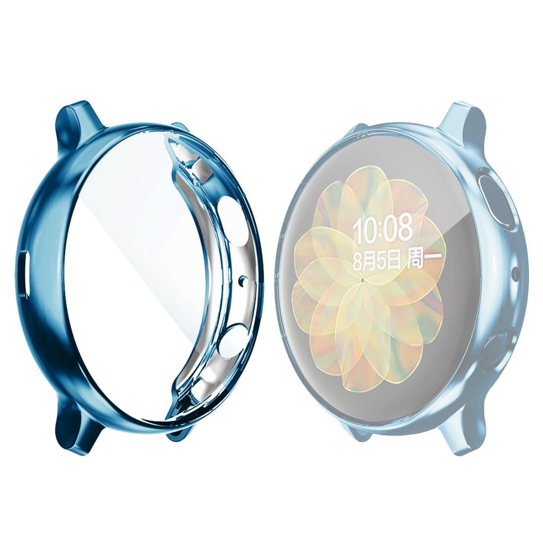 For Samsung Galaxy Watch Active 2 44mm ENKAY Hat-prince Full Coverage Electroplate TPU Case (Blue)
