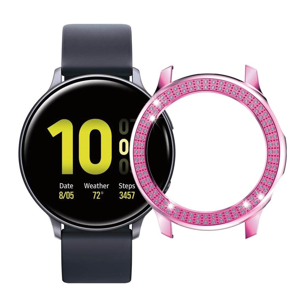 For Galaxy Active2 40mm / 44mm PC Double Row Diamond Watch Case (Pink)