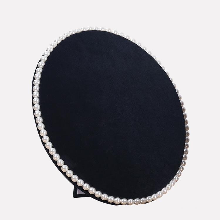 Household Creative Pearl Board Flannel Jewelry Rack Earrings Storage Display Stand, Size: L (Coffee)