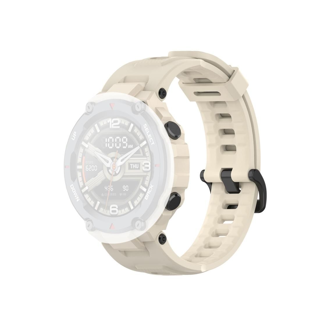 For Huami Amazfit T-Rex A1918 Tyrannosaurus Silicone Watch Strap (Beige)