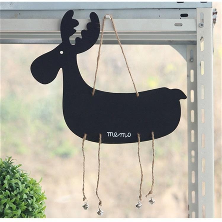 Double-Sided Hanging Wooden Creative Message Small Blackboard Home Decoration Wood Crafts (Giraffe )