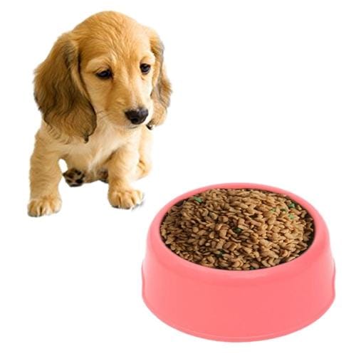 Dog Cat Light Candy Color Plastic Material Single Pets Bowls (Magenta)