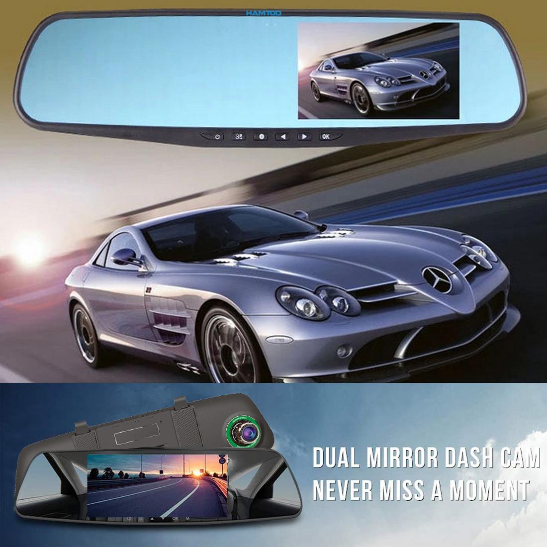 HAMTOD HG51 5.0 inch 170 Degrees Wide Angle HD 1080P Dual Mirror Dash Video Car DVR