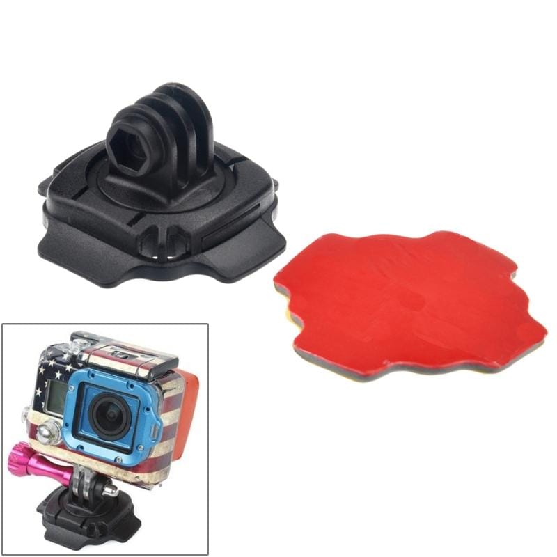 360 Degree Adjust Helmet Mount Adapter with 3M Sticker for GoPro  NEW HERO /HERO6   /5 /5 Session /4 Session /4 /3+ /3 /2 /1, Xiaoyi and Other Action Cameras