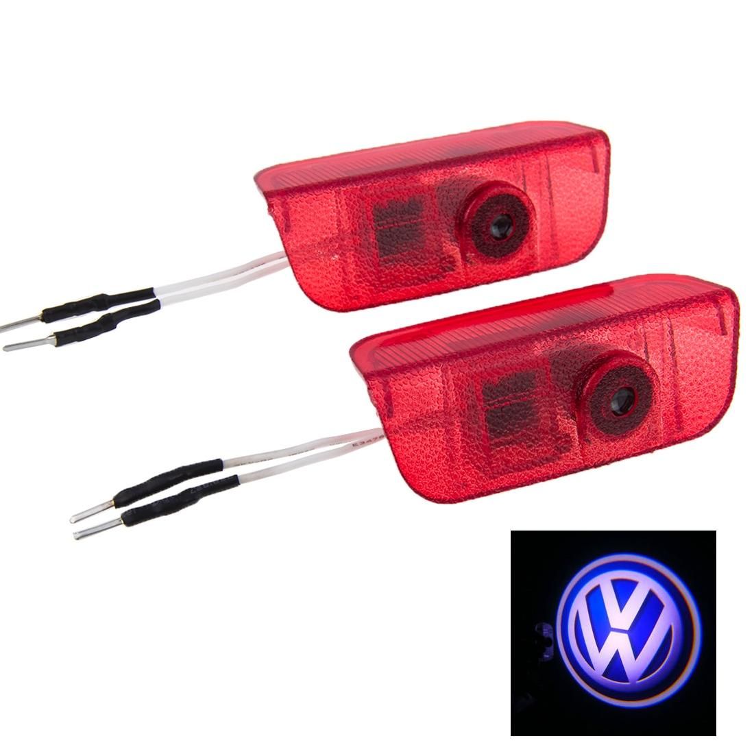 Car Door LED Laser Welcome Decorative Light for VW, LED Laser VW Logo (Red)