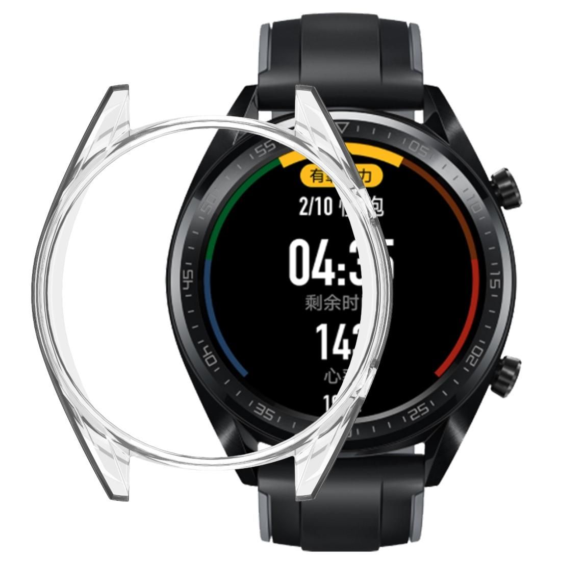 For HUAWEI Watch GT Classic / GT Active / GT Sport 46mm ENKAY Hat-prince 2 in 1 Full Coverage Transparent TPU Case + 0.2mm 9H 2.15D Curved Edge Tempered Glass Film