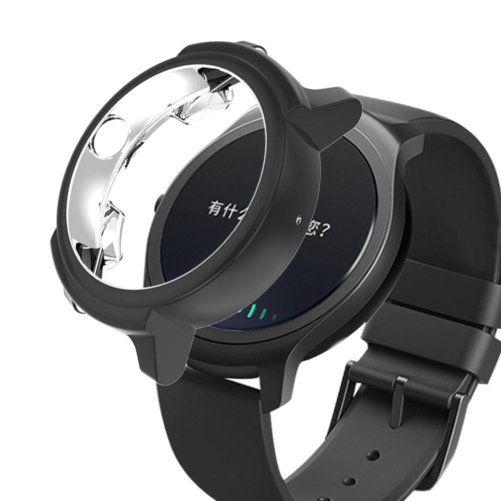 For Ticwatch E Galvanized TPU Half-package Watch Case (Black)