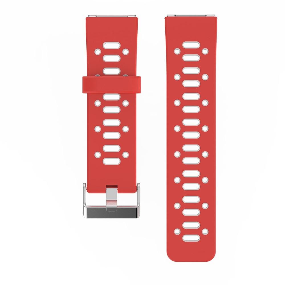 For Fitbit Blaze Two-tone Silicone Replacement Wrist Strap Watchband with Buckle (Red + White)