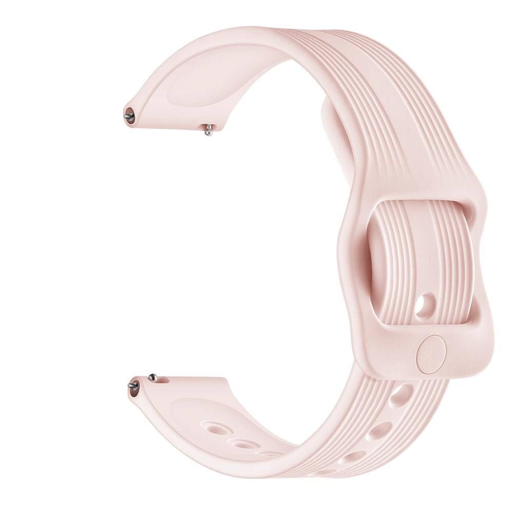 20mm For  Huawei Watch GT2 42mm / Galaxy Watch Active 2 / Huami GTS/GTR 42MM Silicone Strap with Japanese Buckle (Pink)