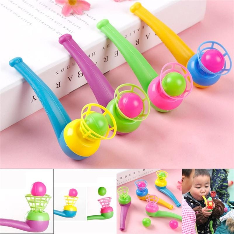 3 PCS Children Toy Suspension Blow Ball Nostalgic Toy Blowing Music Magic Hanging Ball, Random Color Delivery