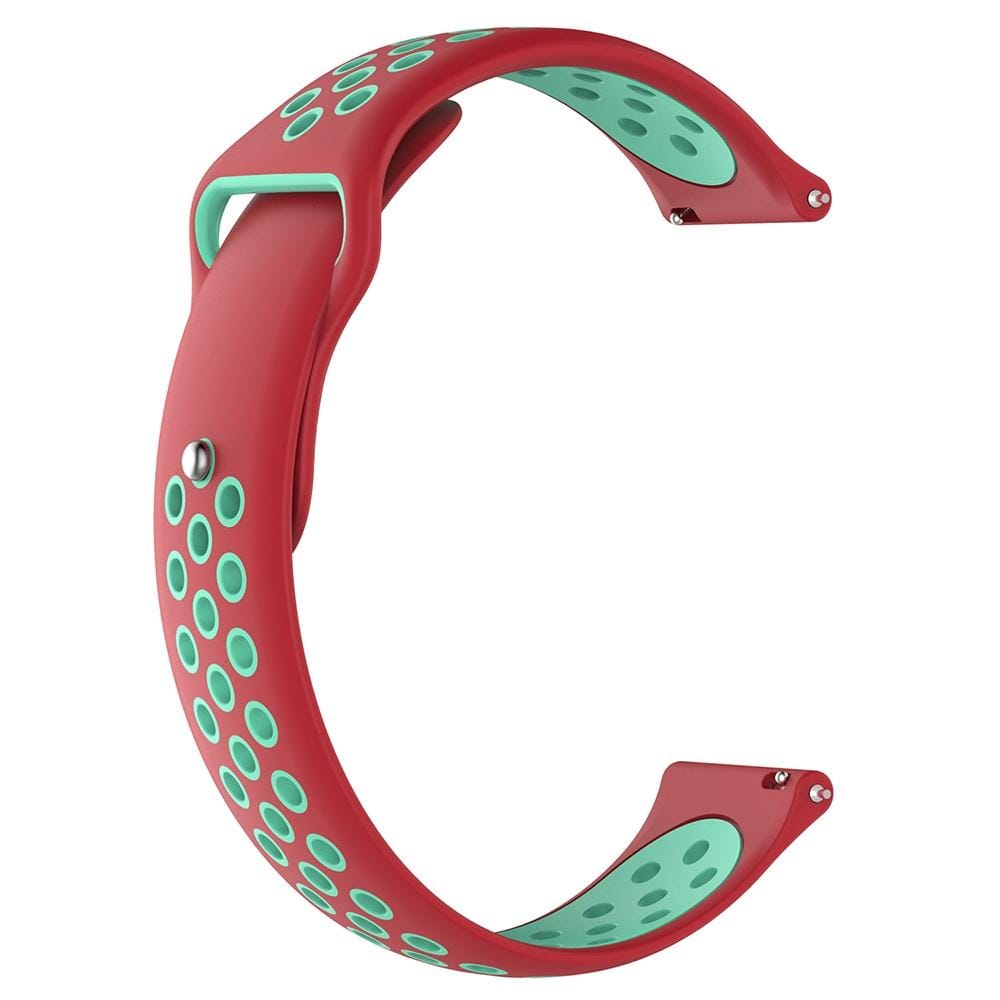 For Garmin Vivoactive3 Two-colors Replacement Wrist Strap Watchband (Red Teal)