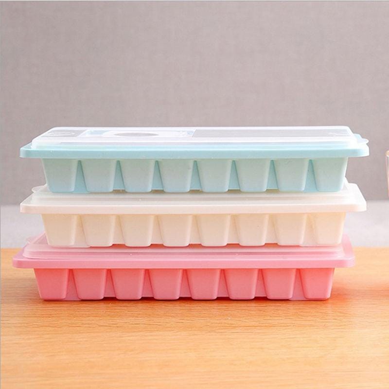 Candy Color Creative Ice Cream Ice Lattice Ice Cube Mold with Lid (White)