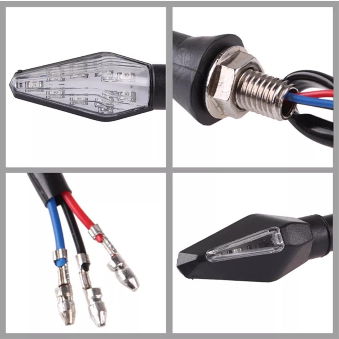 4 PCS DC 12V Motorcycle Front 9-LED + Back 3-LED Turn Signal Indicators Blinker Light, (Style2)