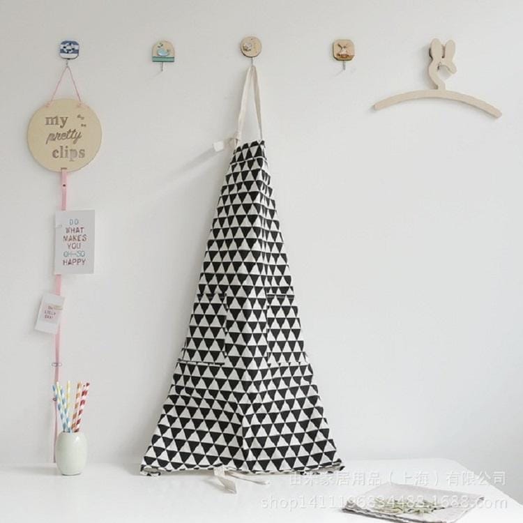 Geometric Pattern Parent-child Waterproof Oil-proof Apron, Style:Black Triangle-adult
