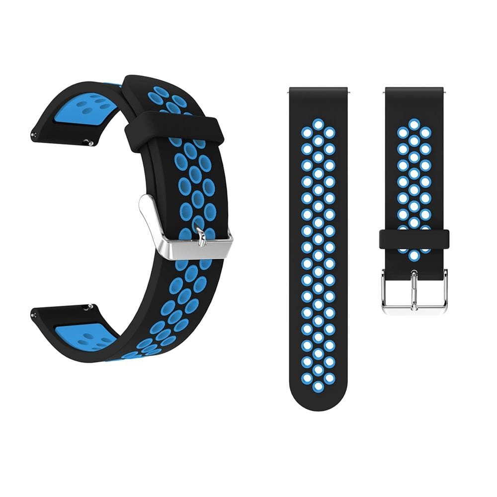 Metal Buckle Two-color Round Hole Silicone Wrist Strap Watch Band for Galaxy Watch Active 20mm (Style3)
