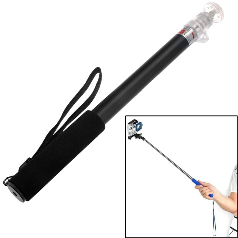ST-101 Fold Retractable Aluminum Alloy Handheld Monopod with Strap for GoPro Hero 4 / 3+ / 3 / 2 / 1 / Digital Camera, Max Length: 95cm (Blue)