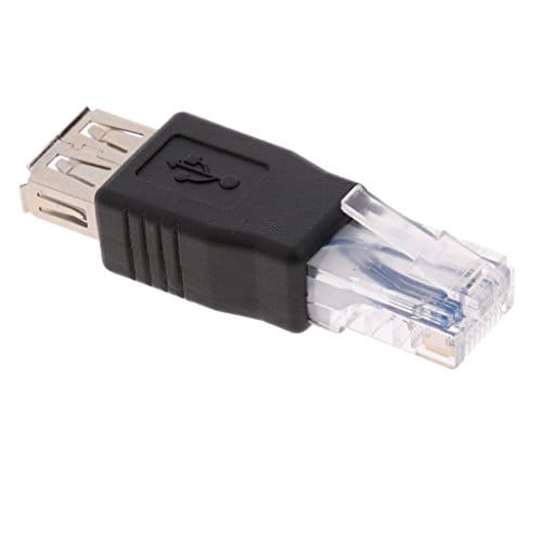 2Pcs USB Type A Female to RJ45 Male Ethernet LAN Network Socket Plug Adapter