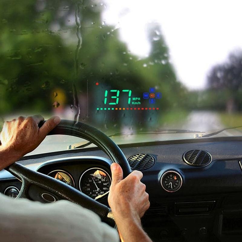 A2 HUD 3.5 inch HD GPS Car Head Up Display, Speed & Over Speed Alarm, Compass, Freely Switch Between Kilometers and Miles (Black)