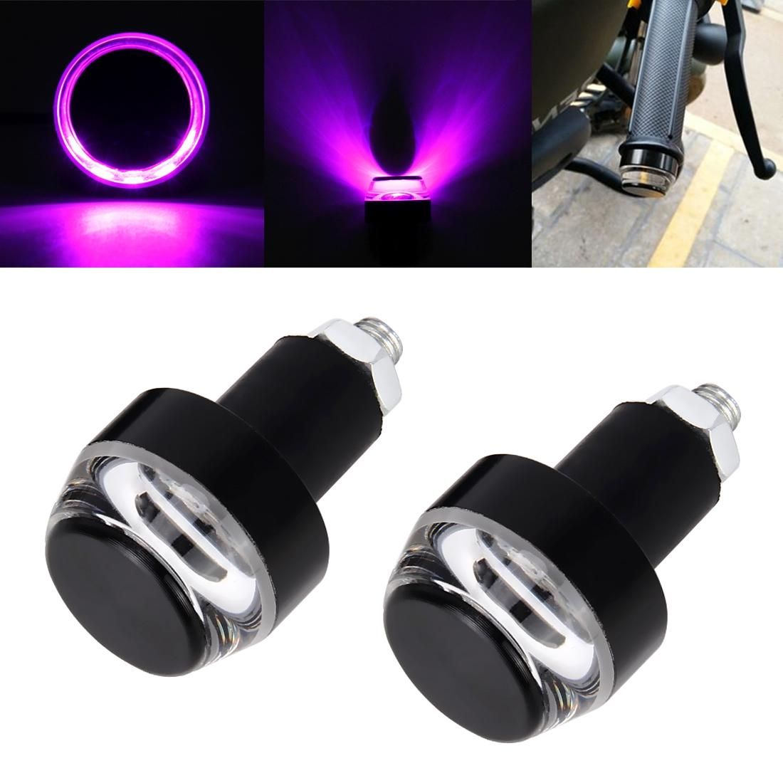2 PCS Motorcycle Turn Double Light Grip Bar Plug Strobe Side Marker End LED Handlebar Lamp, Yellow and White Light (Style3)