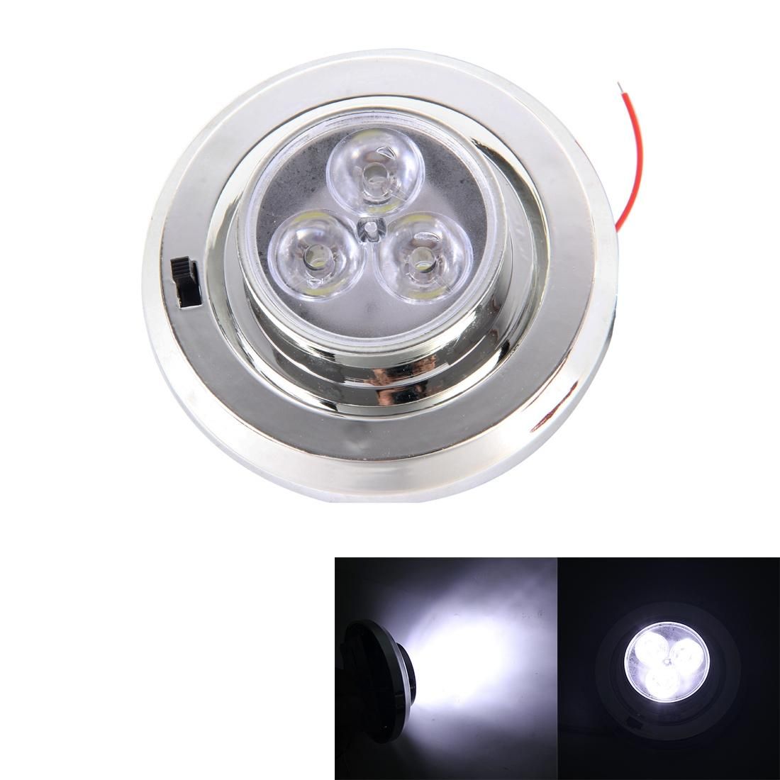 CARFU AC-2021 3W 3 LEDS Interior LED Roof Light, DC 12V (White Light)