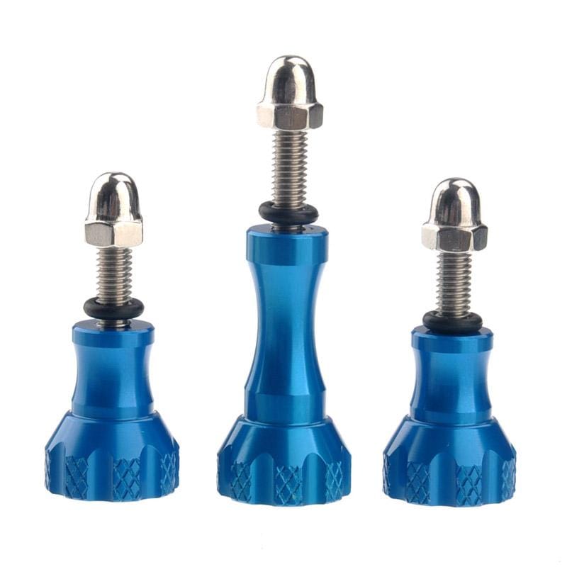 ST-50 3 x Aluminum Thumb Knob Stainless Bolt Nut Screw for GoPro HD HERO4 / 3+ / 3 / 2 / 1 (Blue)