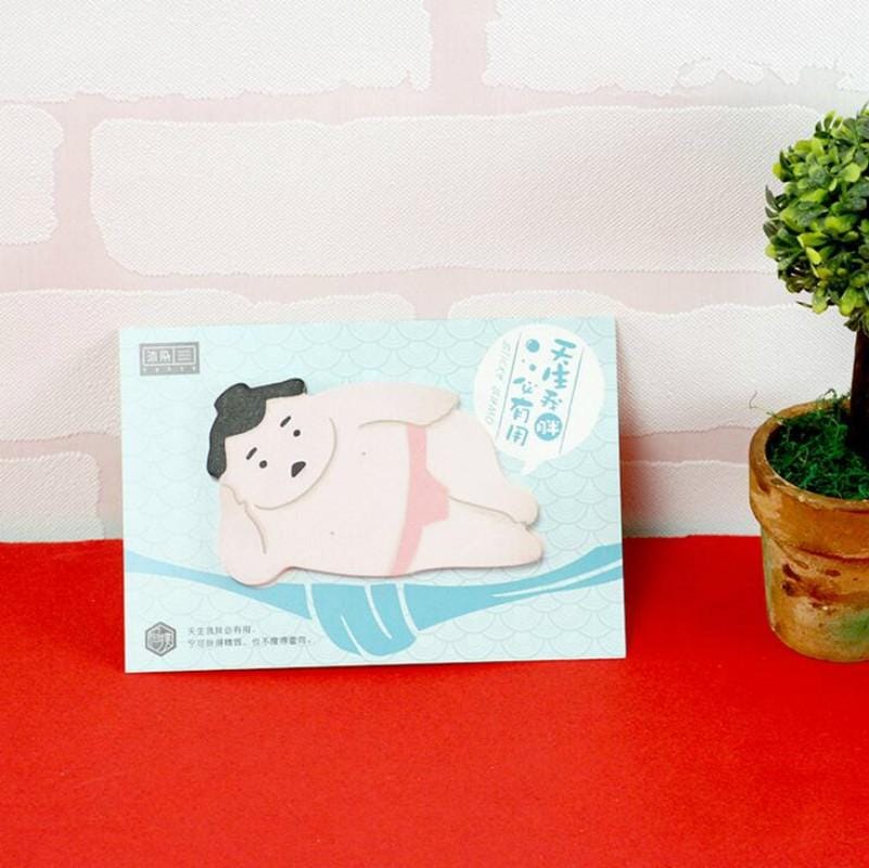 4 PCS Sumo Style Memo Pad Sticky Notes Memo Notepad School Office Supply, Random Color Delivery