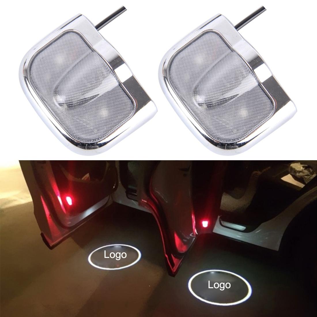 2 PCS LED Car Door Welcome Logo Car Brand Shadow Light Laser Projector Lamp for MAZDA (Silver)