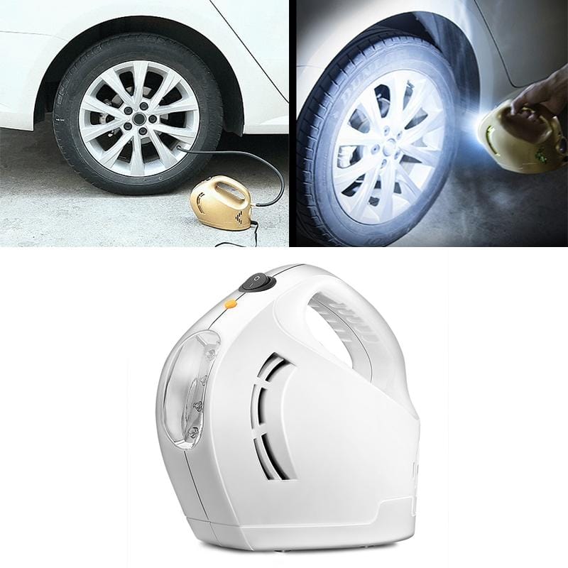 DC 12V 100W Four In One Portable  Car Tire Pump Inflatable Pump (White)