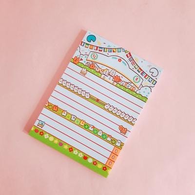 2 PCS Cute Cartoon Bread Bunny Note Book Hand Memo Material Notes Can Tear Memo Portable Notepad, Pages:80? (Green Games)