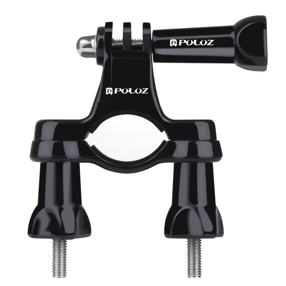 PULUZ Universal Bike Motorcycle Handlebar Mount with Screw for GoPro HERO9 Black / HERO8 Black / HERO7 /6 /5 /5 Session /4 Session /4 /3+ /3 /2 /1, Xiaoyi and Other Action Cameras (Black)