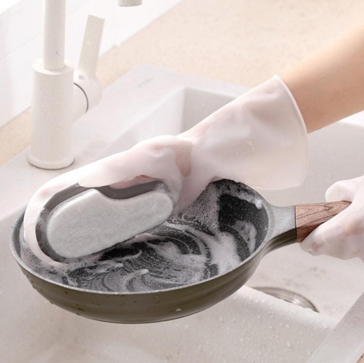5 PCS Dishwashing Gloves Non-Oily Kitchen Waterproof Housework Wipes, Style:Scouring Pad Gloves