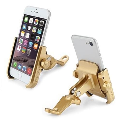 Motorcycle Rear View Mirror Aluminum Alloy Phone Bracket, Suitable for 4-6 inch Device (Gold)