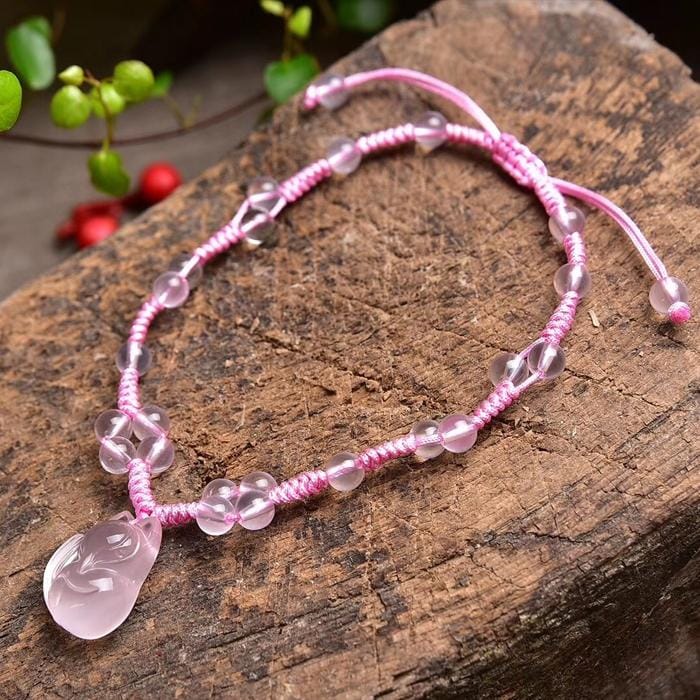 Women Jewelry Pink Fox Crystal Anklets (pink)