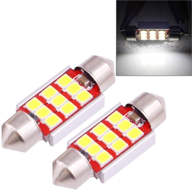 2 PCS 36mm 3.0W 180LM White Light 9 LED SMD 2835 CANBUS License Plate Reading Lights Car Light Bulb