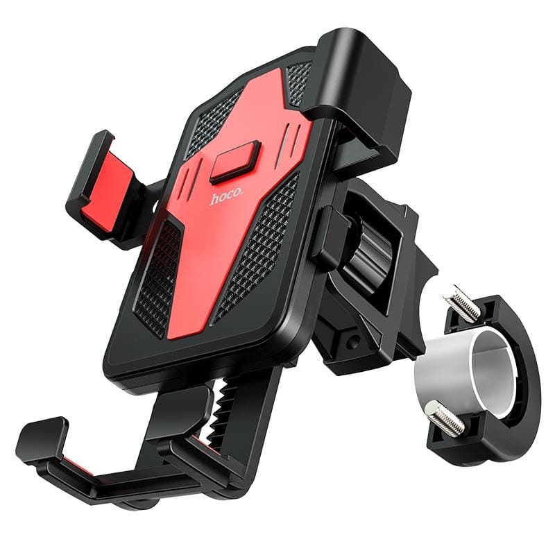 hoco CA73 One-button Bicycle / Motorcycle Universal Bracket Phone Mount (Black Red)