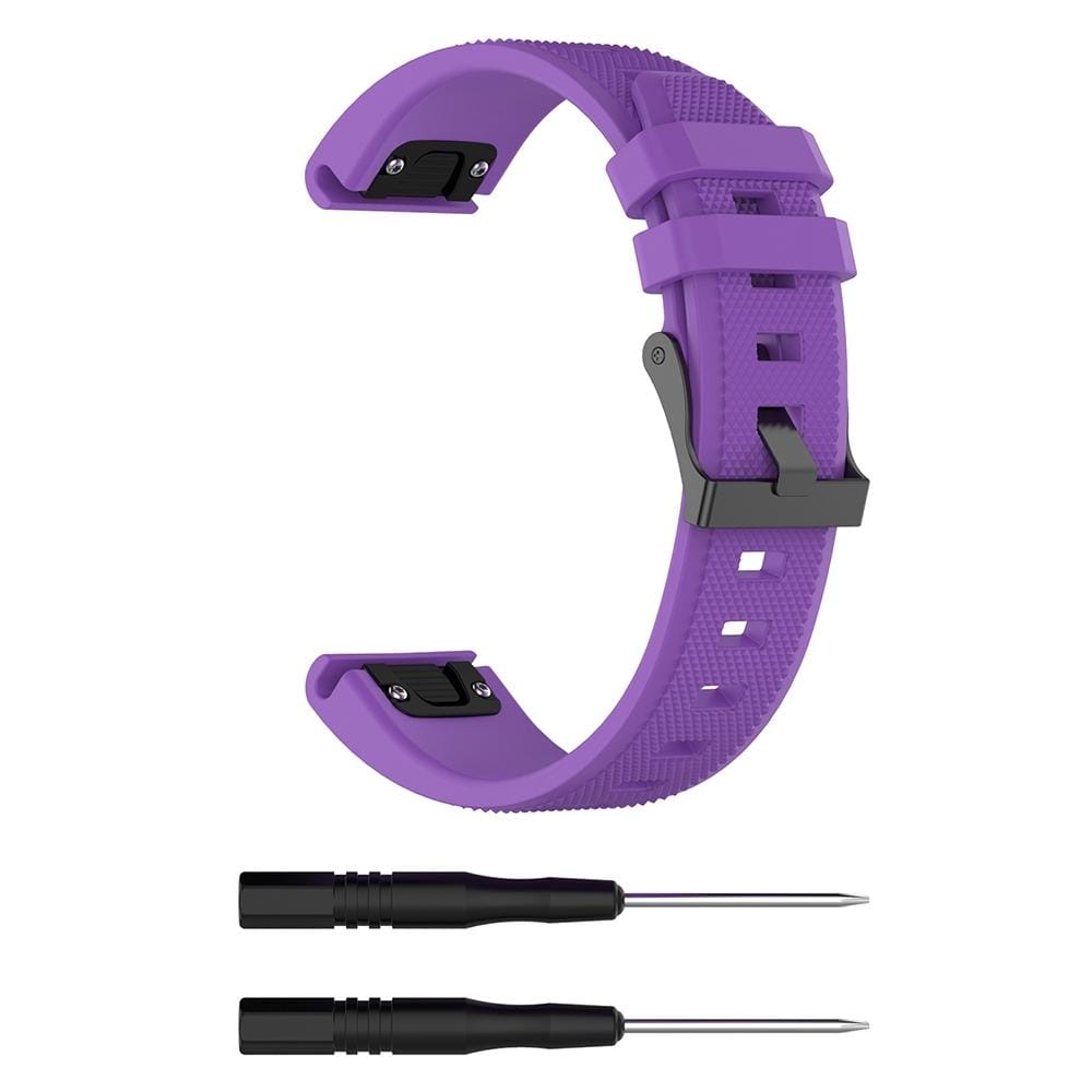 For Garmin Fenix5  Silicone Replacement Wrist Strap Watchband (Purple)
