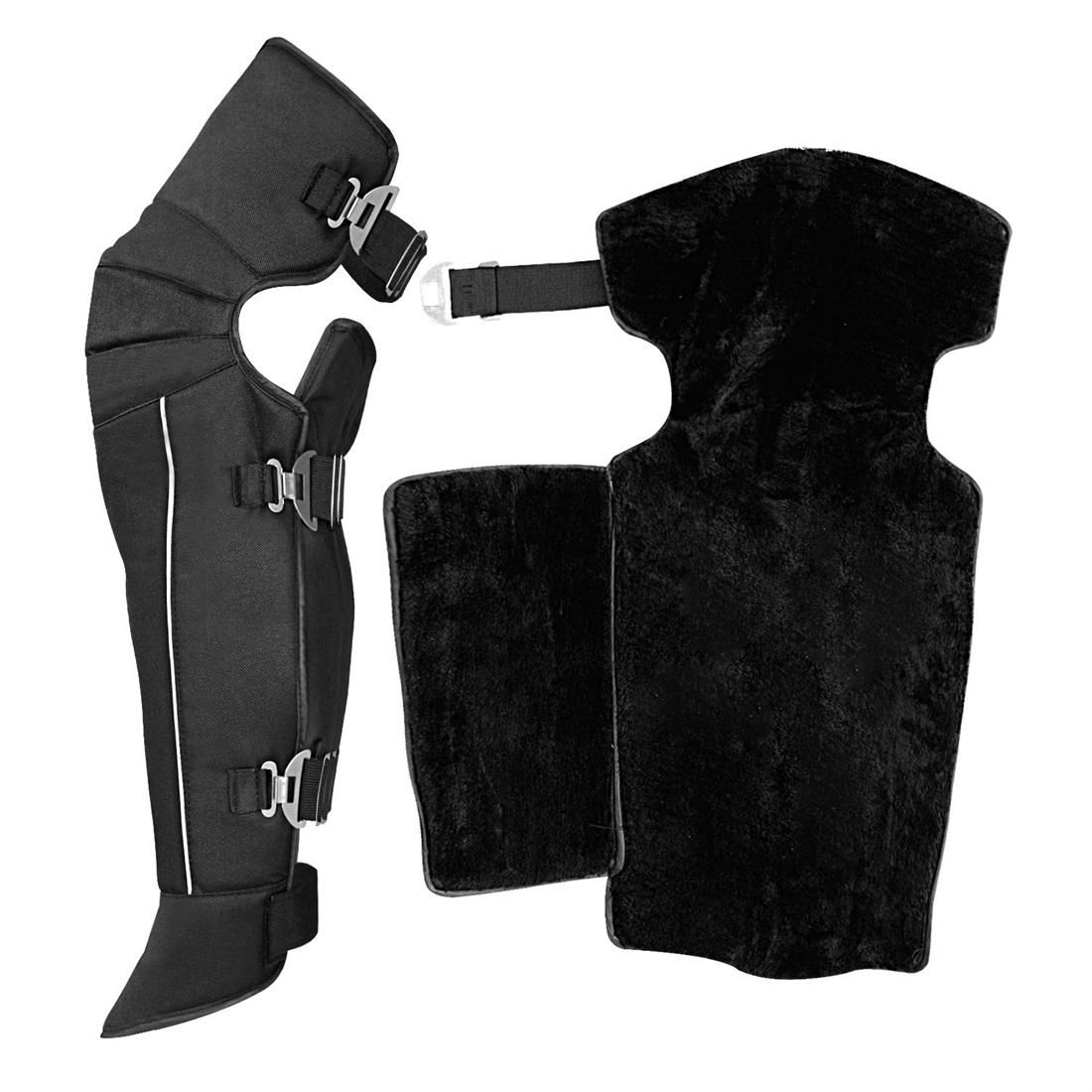 CS-865A1 Motorcycle Cold Protection Velvet Warm Lengthen Knee Pads Protector Cover (Black)