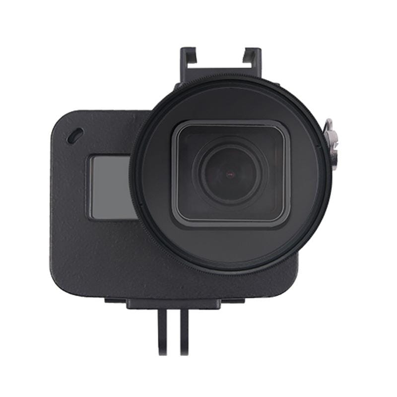 Housing Shell CNC Aluminum Alloy Protective Cage with Insurance Frame & 52mm UV Lens for GoPro HERO7 Black /6 /5 (Red)