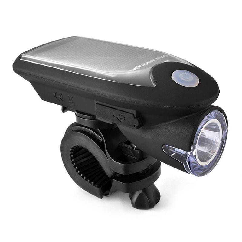 2 PCS 3W 240LM USB Solar Energy Motorcycle / Bicycle Light Set, Front Light+Back Light (Black)