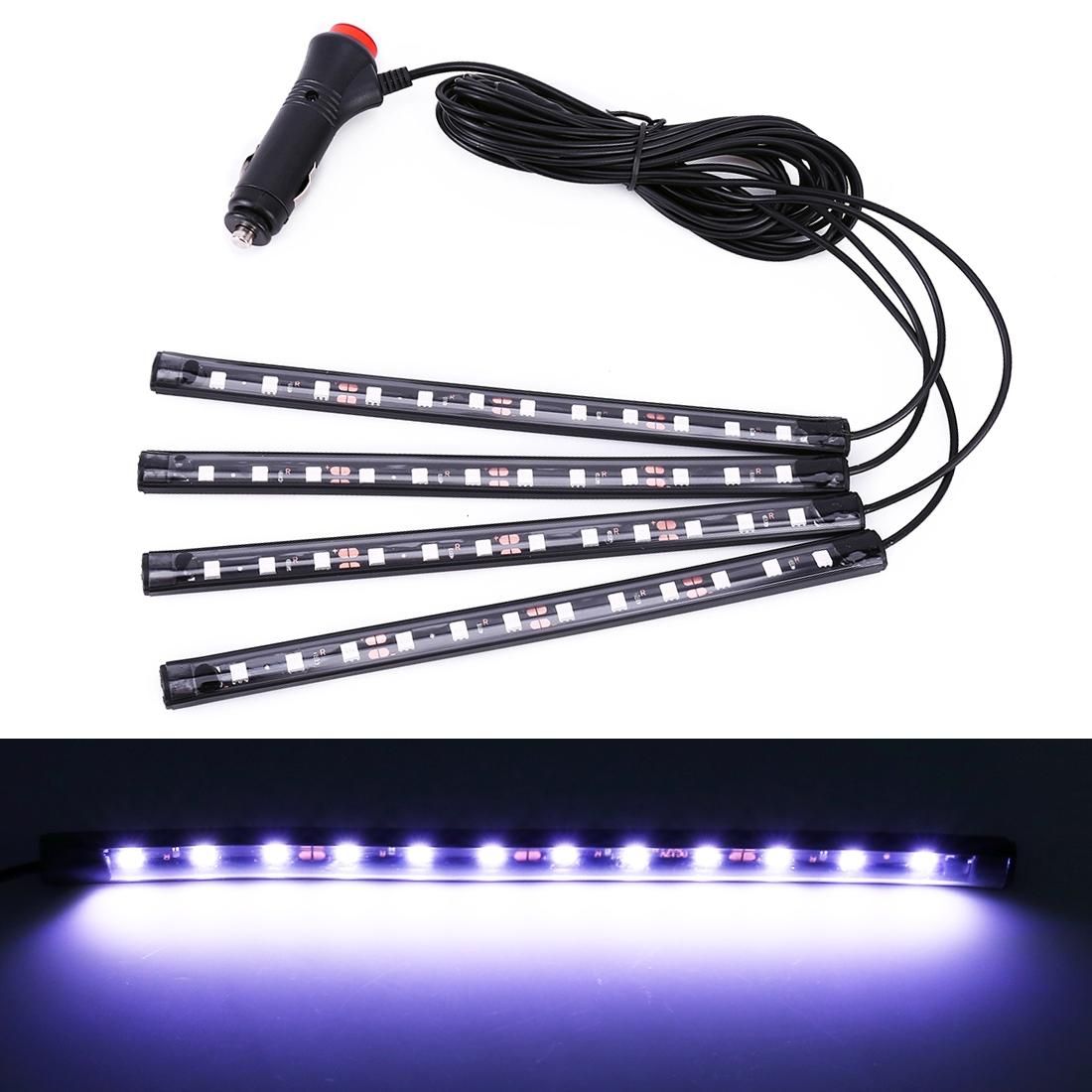 4 in 1 Universal Car LED Atmosphere Lights Colorful Lighting Decorative Lamp, with 48LEDs SMD-5050 Lamps, DC 12V 3.7W (White Light)