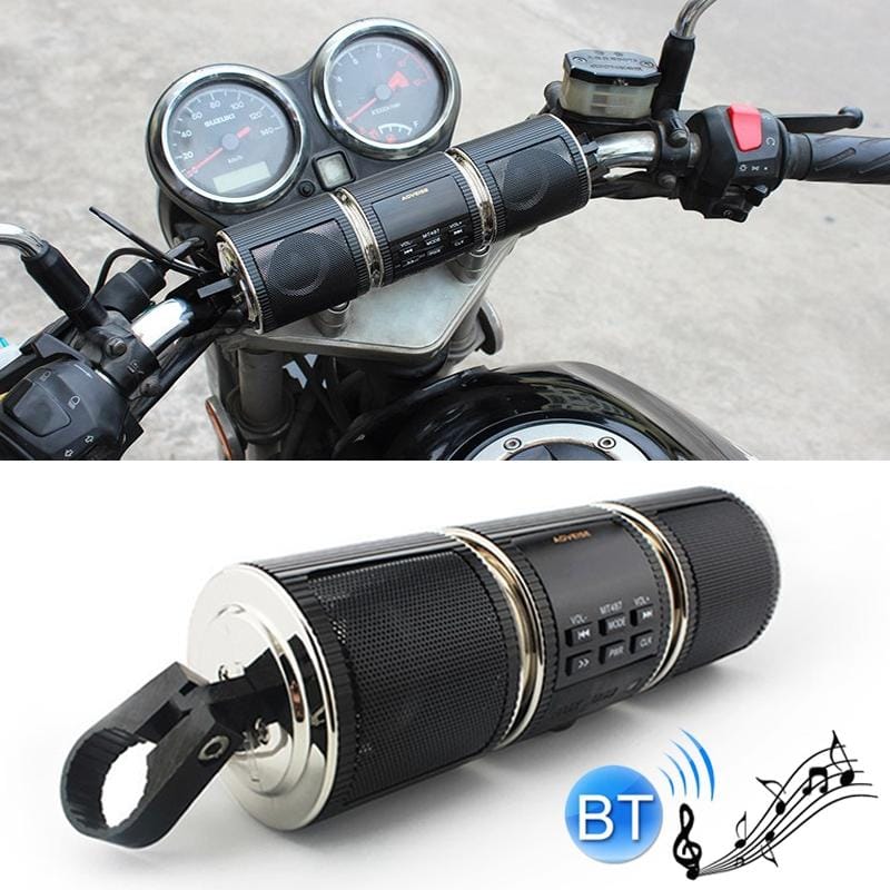 MT487 12V Multi-functional Waterproof Motorcycle Bluetooth Modified Audio Amplifier, Support FM & Wired Control (Black)
