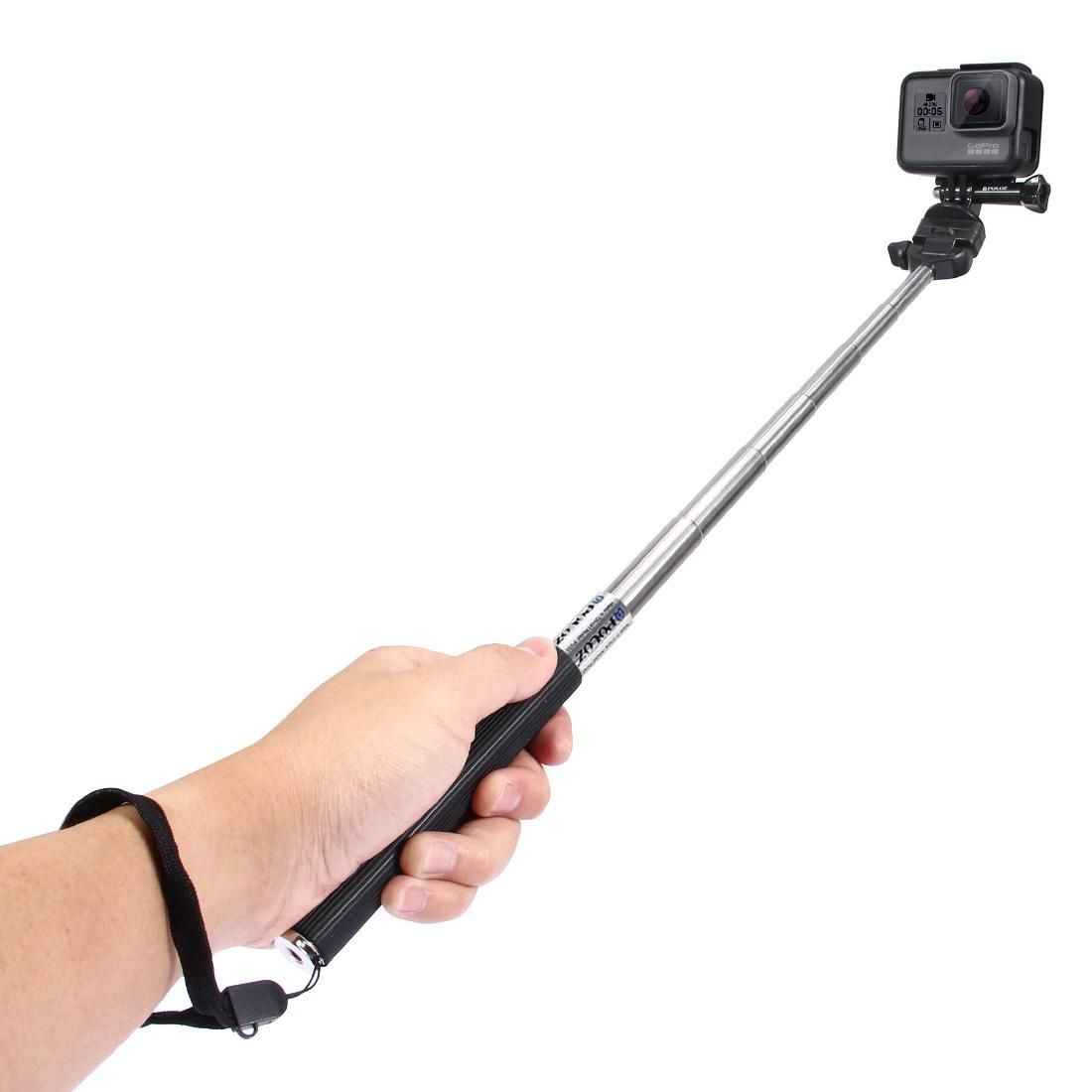 PULUZ Extendable Handheld Selfie Monopod for GoPro HERO9 Black / HERO8 Black / HERO7 /6 /5 /5 Session /4 Session /4 /3+ /3 /2 /1, Xiaoyi and Other Action Cameras, Length: 22.5-100cm