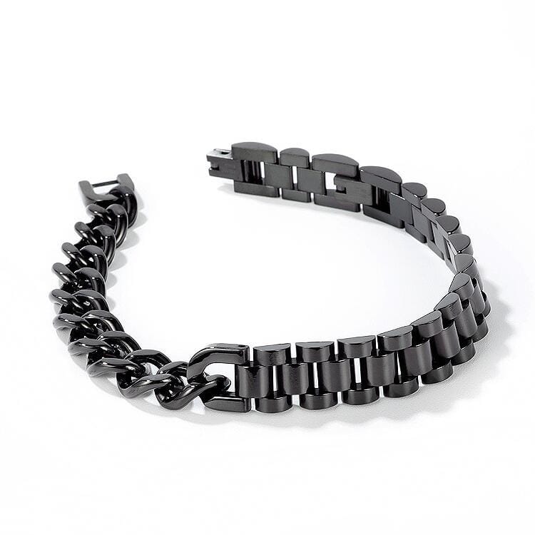 OPK 1091 Men Titanium Steel Bracelet Motorcycle Chain Bracelets, Color:Black