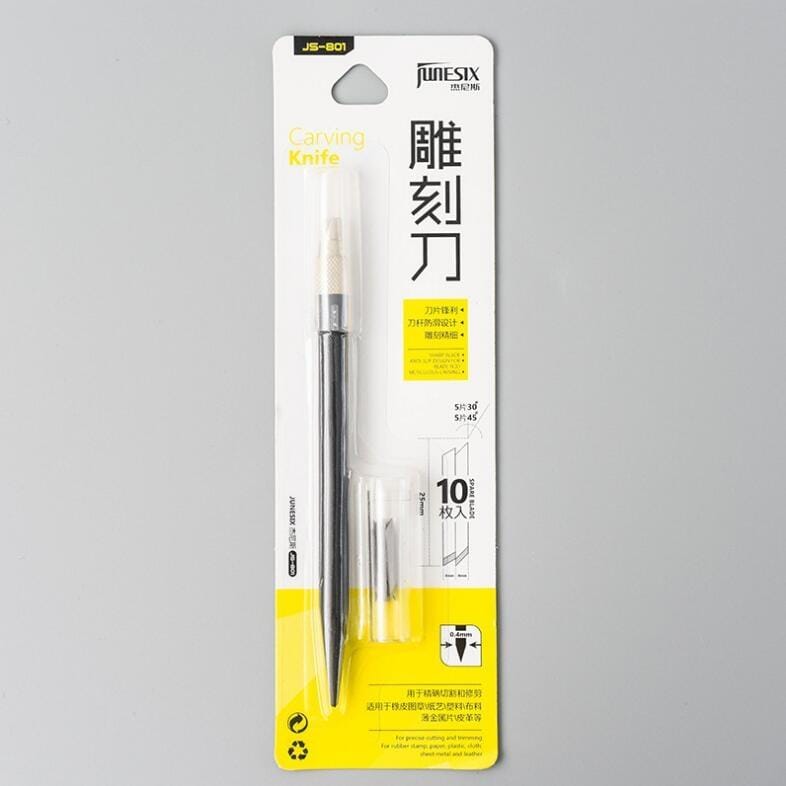 Special Metal Engraving Knife for Rubber Stamp DIY Sticker Special Engraving Pen Knife (Black)