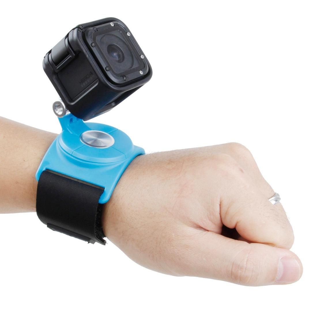 TMC HR357 360-degree Rotation Mount with Straps for GoPro  NEW HERO /HERO6   /5 /5 Session /4 Session /4 /3+ /3 /2 /1, Xiaoyi and Other Action Cameras (Blue)